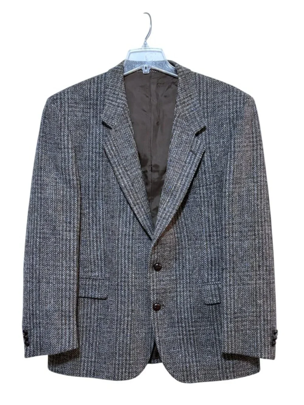 Vintage Triona Jacket 44R Blazer Sport Coat Tweed Herringbone Ireland 100% Wool